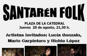 Santarén Folk en concierto en la plaza de la Catedral