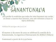 El Restaurante El Roble, celebra, como cada año por estas fechas, la SANANTONADA
