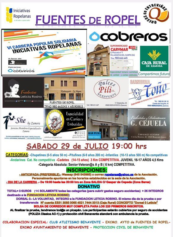 Carrera Solidaria en Fuentes de Ropel: Un evento deportivo en apoyo a la Fundación Leticia Rosino 1
