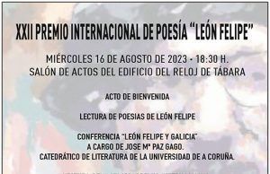 Tábara celebra la grandeza lírica y presenta el XXII Premio Internacional de Poesía “León Felipe”.
