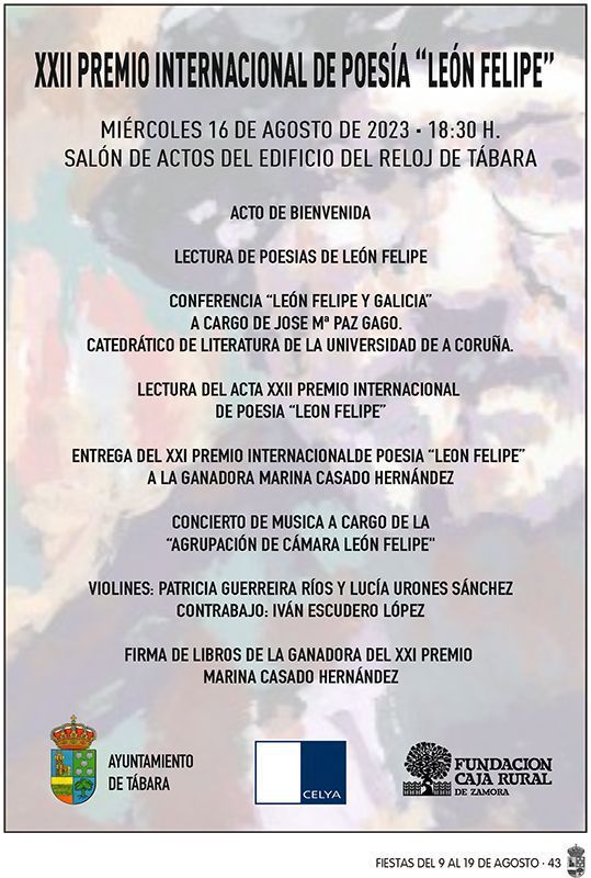 Tábara celebra la grandeza lírica y presenta el XXII Premio Internacional de Poesía "León Felipe". 1