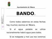Tábara hace un llamamiento urgente a la responsabilidad en el uso del agua potable