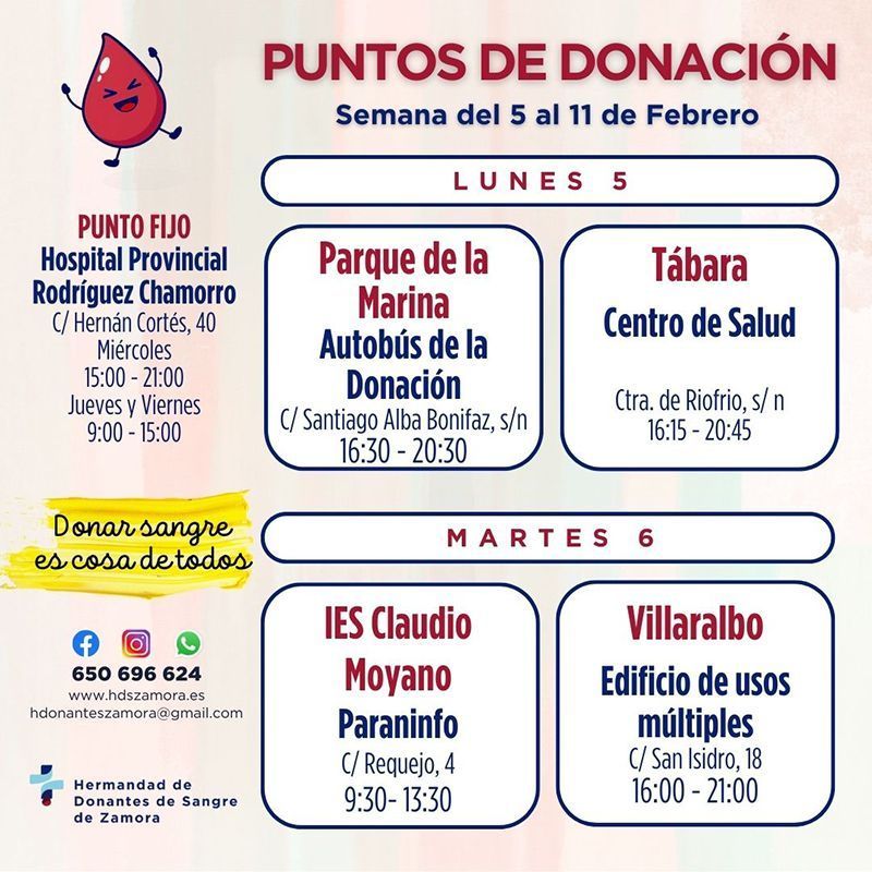 Jornada de donación de sangre en el Centro de Salud de Tábara 1