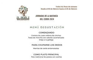 El Hotel Restaurante El Roble Inicia las Jornadas de la Matanza del cerdo 2024 con un Festín Gastronómico