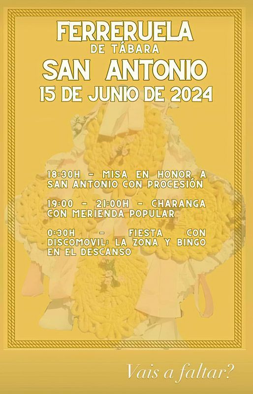 Ferreruela de Tábara Honra a San Antonio y te invita a su fiesta. 1