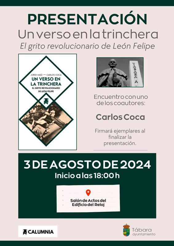 Carlos Coca Durán: Un Educador Apasionado por la Literatura y la Historia Social, presenta en Tábara su último libro sobre León Felipe. 1