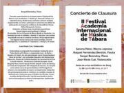 Concierto de Clausura del II Festival Internacional de Música de Tábara: Un Encuentro de Maestros.