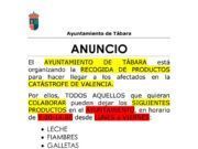Tábara se une en solidaridad: recogida de productos para ayudar a los afectados por la catástrofe en Valencia