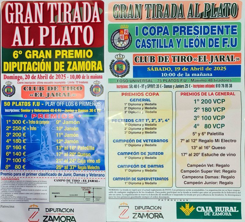 La Diputación patrocina la I Copa Presidente Castilla y León de Foso Universal y el 6º Gran Premio Diputación de Zamora de Tiro al Plato 1
