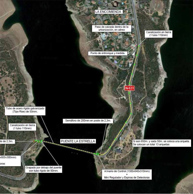 Los nuevos semáforos ya regulan el tráfico en el Puente de la Estrella de la N631 2