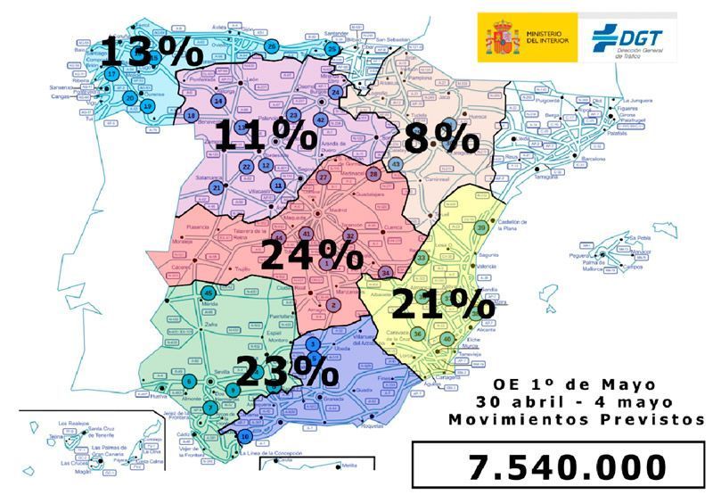 Tráfico pone en marcha el operativo especial para el puente del 1 de mayo 1
