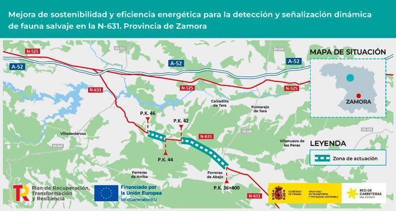 El Ministerio de Transportes invertirá más de 4 millones en mejorar la seguridad vial frente a fauna salvaje en la N-631 en Zamora 1