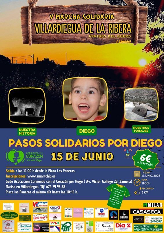 Pasos solidarios por Diego: Villardiegua de la Ribera se vuelca un año más con las enfermedades raras 1