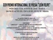 Tábara honra la palabra viva de León Felipe con la XXIV edición de su Premio Internacional de Poesía