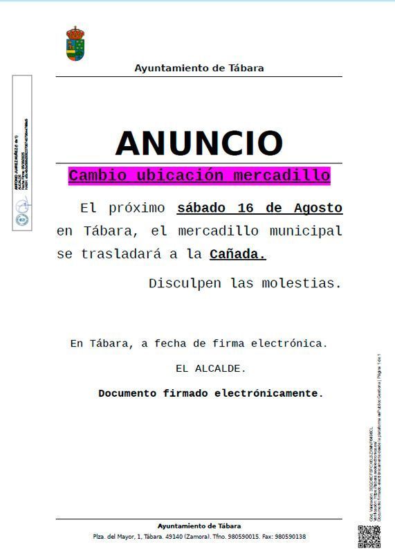 El mercadillo semanal de Tábara se traslada a la Cañada por las fiestas patronales 1