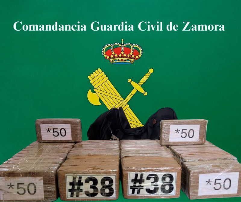 La Guardia Civil detiene a una persona por un delito de tráfico de drogas con 55,270 kilogramos de cocaína durante un servicio para la vigilancia y control de la seguridad vial 1