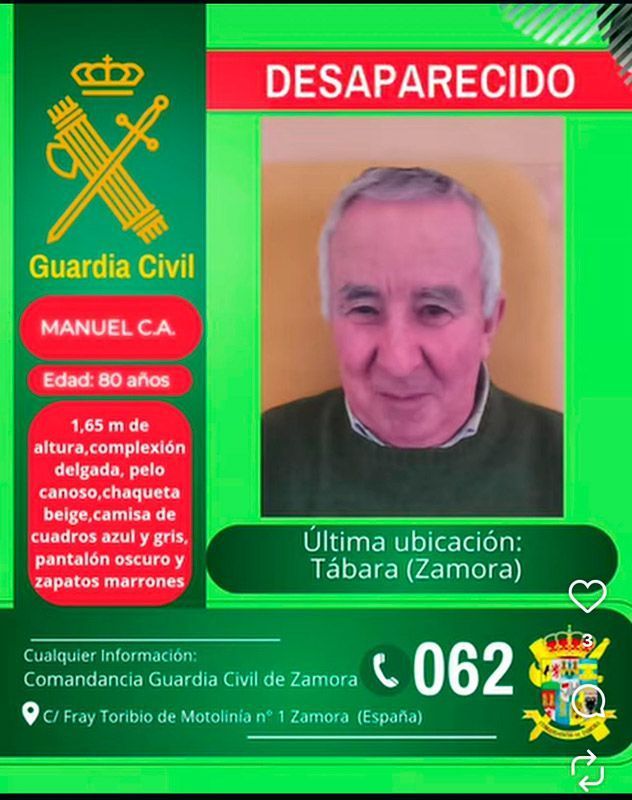 Intensa búsqueda en Tábara por la desaparición de un anciano 1