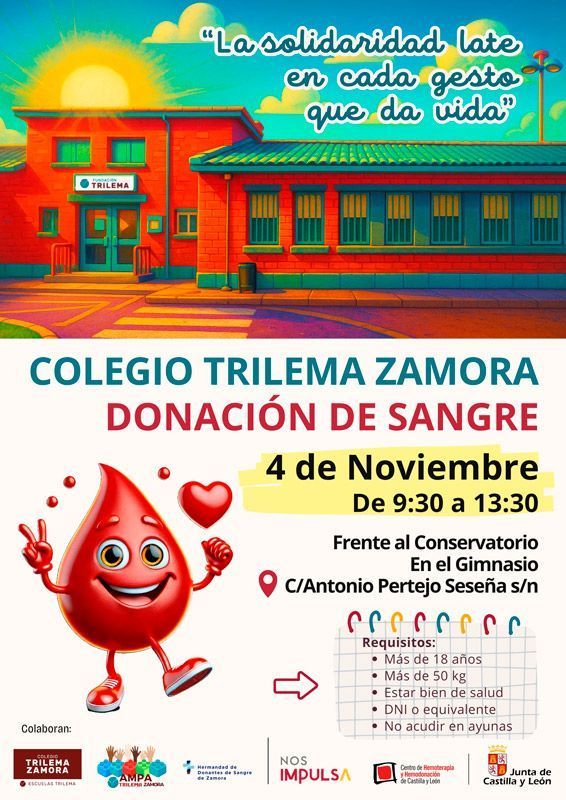 El Colegio Trilema Zamora organiza una donación de sangre abierta a toda la comunidad educativa y al barrio 2