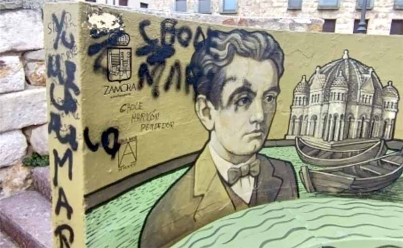 Juventudes Socialistas de Zamora condenan el ataque homófobo al mural de Federico García Lorca en el mirador del Troncoso 1