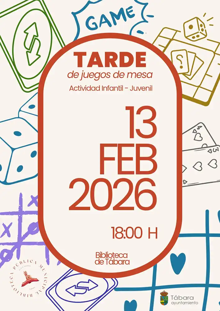 La Biblioteca de Tábara organiza una tarde de juegos de mesa para niños y jóvenes el 13 de febrero
