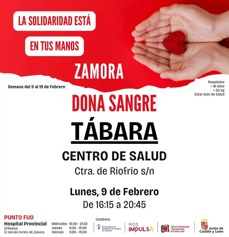 La Hermandad de Donantes de Sangre visita Tábara para una nueva campaña de donación