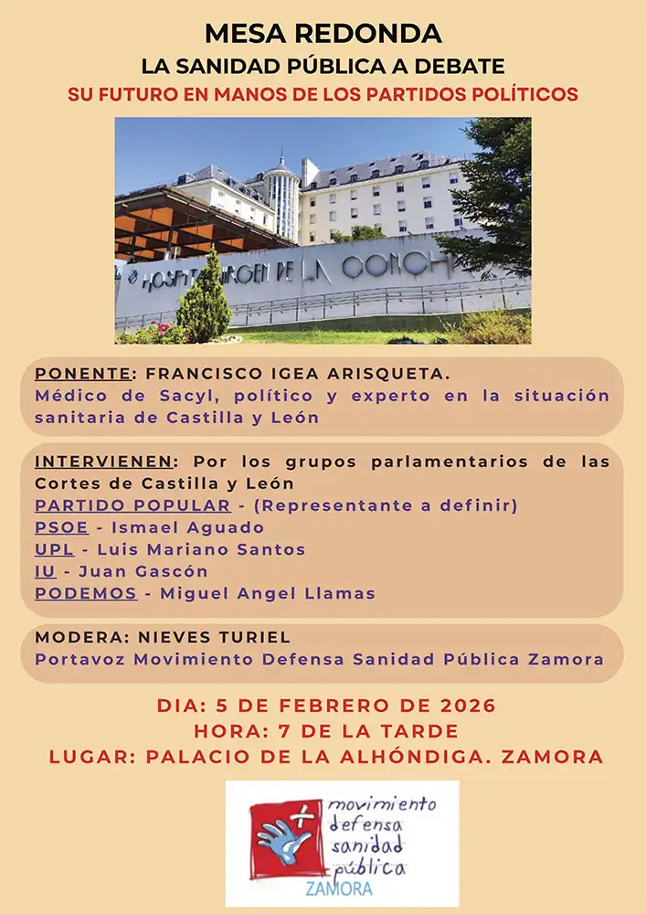 Mesa redonda en Zamora para debatir el futuro de la Sanidad Pública en Castilla y León 1 Mesa redonda en Zamora para debatir el futuro de la Sanidad Pública en Castilla y León