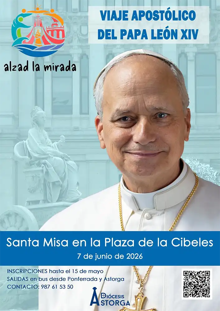 La diócesis de Astorga se moviliza para acompañar al Papa León XIV en Madrid