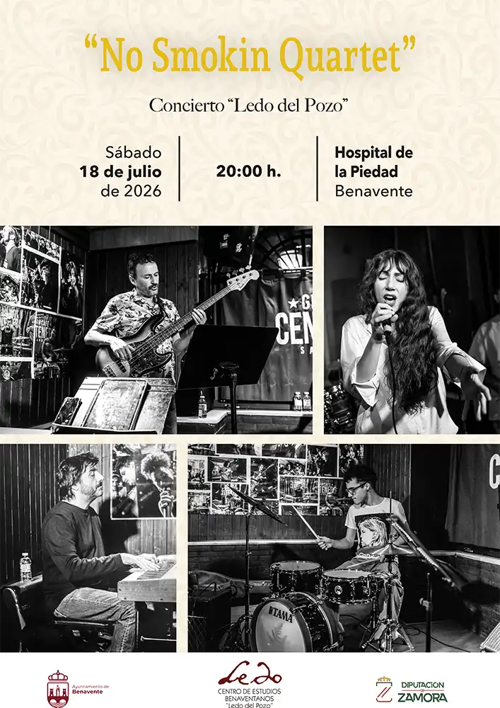 Benavente acoge un concierto gratuito de jazz, swing y bossa nova con No Smokin Quartet