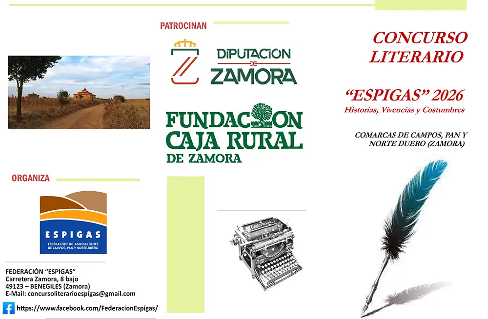 El Concurso Literario "ESPIGAS" 2026 premiará los mejores relatos sobre la memoria y las tradiciones de las comarcas zamoranas