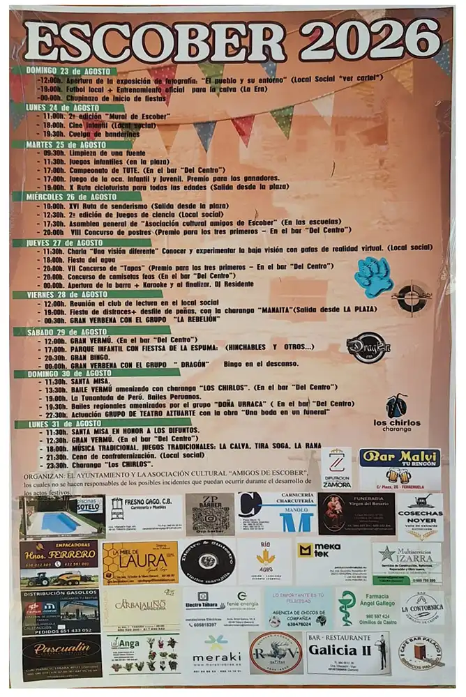 Escober de Tábara prepara sus fiestas 2026 con tradición, cultura, música y actividades para todas las edades 1 Escober de Tábara prepara sus fiestas 2026 con tradición, cultura, música y actividades para todas las edades