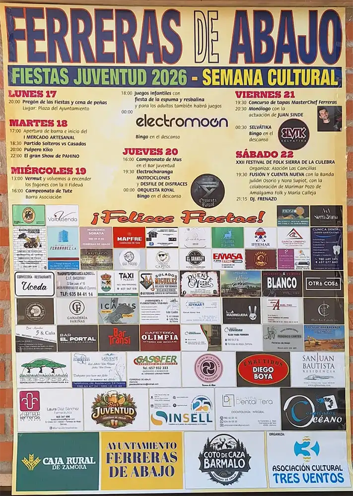 Ferreras de Abajo prepara sus Fiestas de la Juventud 2026 con música, tradición y actividades para todas las edades 1 Ferreras de Abajo prepara sus Fiestas de la Juventud 2026 con música, tradición y actividades para todas las edades