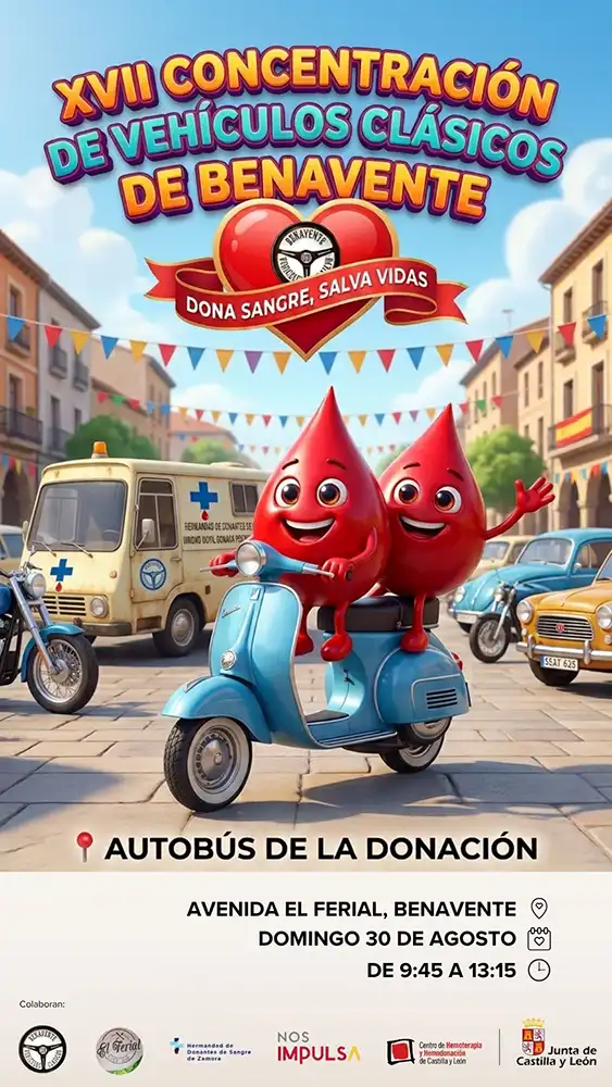 La XVII Concentración de Vehículos Clásicos de Benavente une pasión por los clásicos y solidaridad con una nueva colecta de sangre 1 La XVII Concentración de Vehículos Clásicos de Benavente une pasión por los clásicos y solidaridad con una nueva colecta de sangre