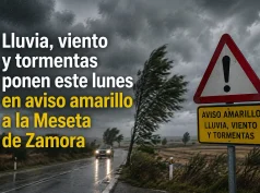 Lluvia, viento y tormentas ponen este lunes en aviso amarillo a la Meseta de Zamora