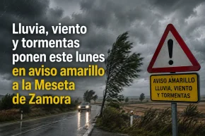 Lluvia, viento y tormentas ponen este lunes en aviso amarillo a la Meseta de Zamora