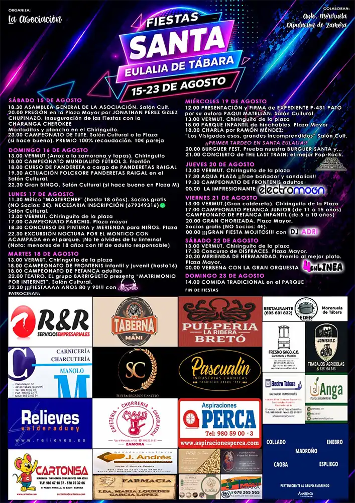 Santa Eulalia de Tábara celebra sus fiestas con nueve días de tradición, música, actividades y convivencia 1 Santa Eulalia de Tábara celebra sus fiestas con nueve días de tradición, música, actividades y convivencia