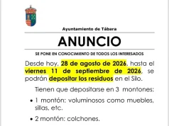 Tábara habilita hasta el 11 de septiembre el Silo para depositar residuos voluminosos, colchones y aparatos eléctricos