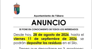 Tábara habilita hasta el 11 de septiembre el Silo para depositar residuos voluminosos, colchones y aparatos eléctricos