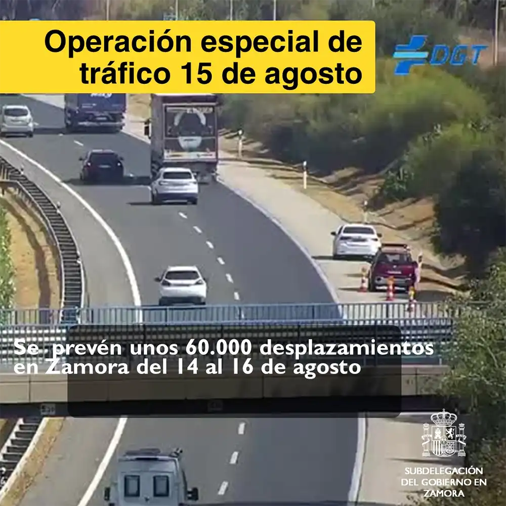Tráfico prevé 59.000 desplazamientos por las carreteras de Zamora durante el puente del 15 de agosto 1 Tráfico prevé 59.000 desplazamientos por las carreteras de Zamora durante el puente del 15 de agosto