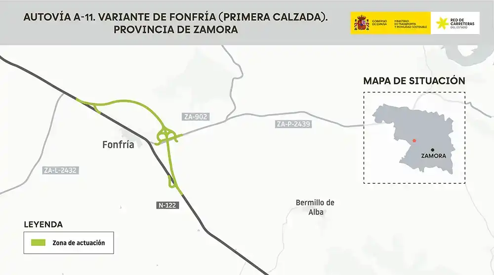 La A-11 avanza en Zamora: aprobada la variante de Fonfría por 19,1 millones de euros 1 La A-11 avanza en Zamora: aprobada la variante de Fonfría por 19,1 millones de euros