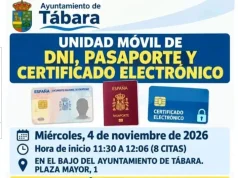 Tábara contará el 4 de noviembre con una unidad móvil para renovar el DNI y el pasaporte