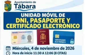 Tábara contará el 4 de noviembre con una unidad móvil para renovar el DNI y el pasaporte